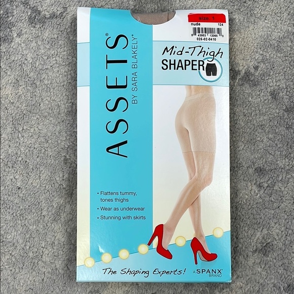Spanx Assets Mid Thigh Shaper Shorts Slimming Compression Shapewear Nude Sz 1 - Picture 1 of 4